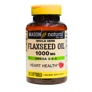 Mason Natural FLAXSEED OIL 1000MG OMEGA 3-6-9 SOFTGELS SOFTGELS 100