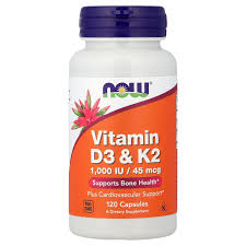 now foods vitamin d-3 & k-2 120 capsules