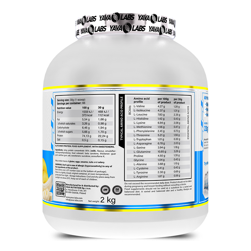 Elite Whey Protein Concentrate 2KG Yava Labs